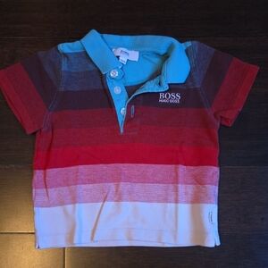 Hugo Boss Kids Polo Shirt - Red Stripes